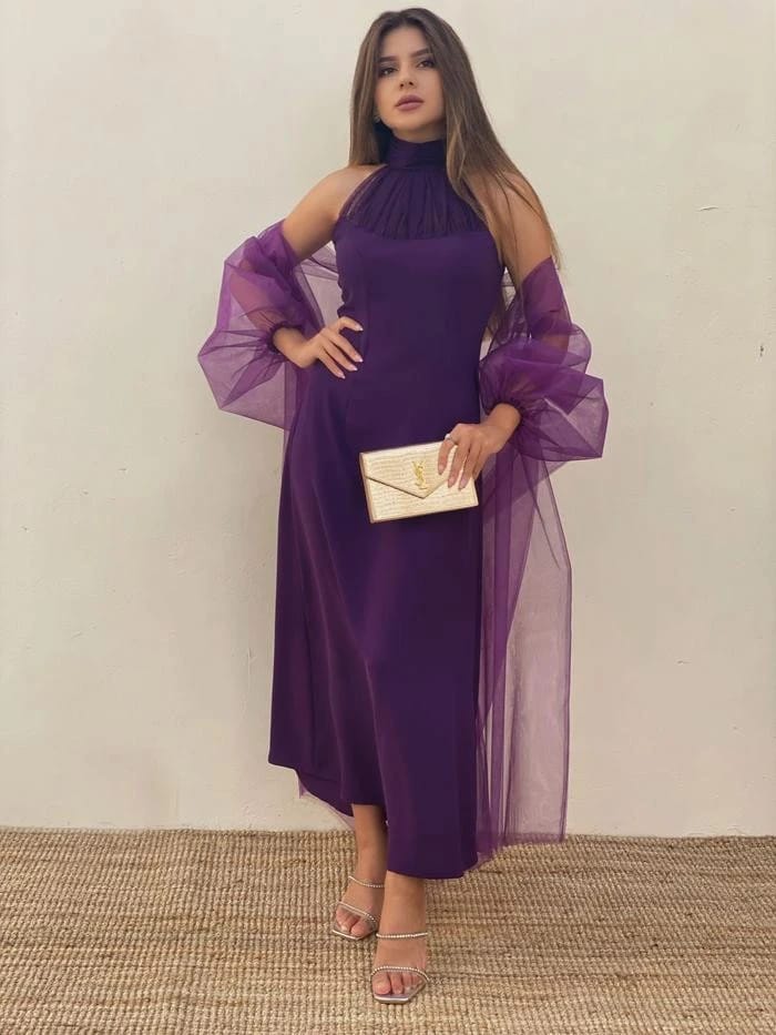 Wedding dress with abaya "purple" - 3