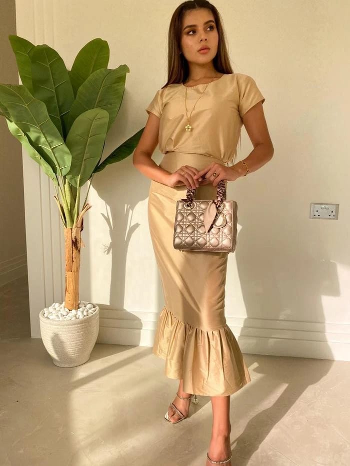 Beige abaya set - 3