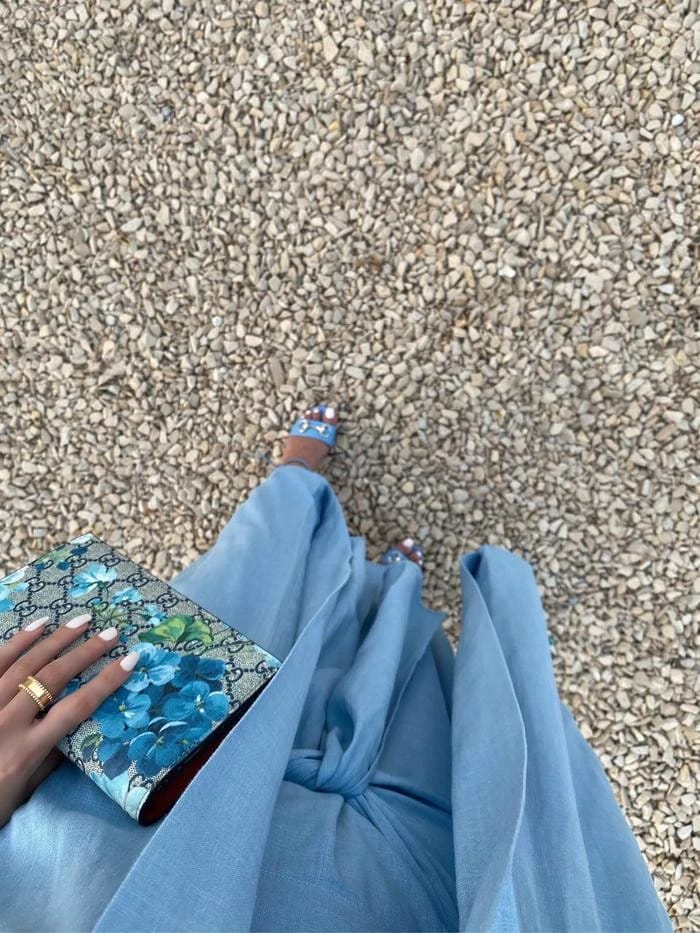 Linen abaya set "light blue" - 2