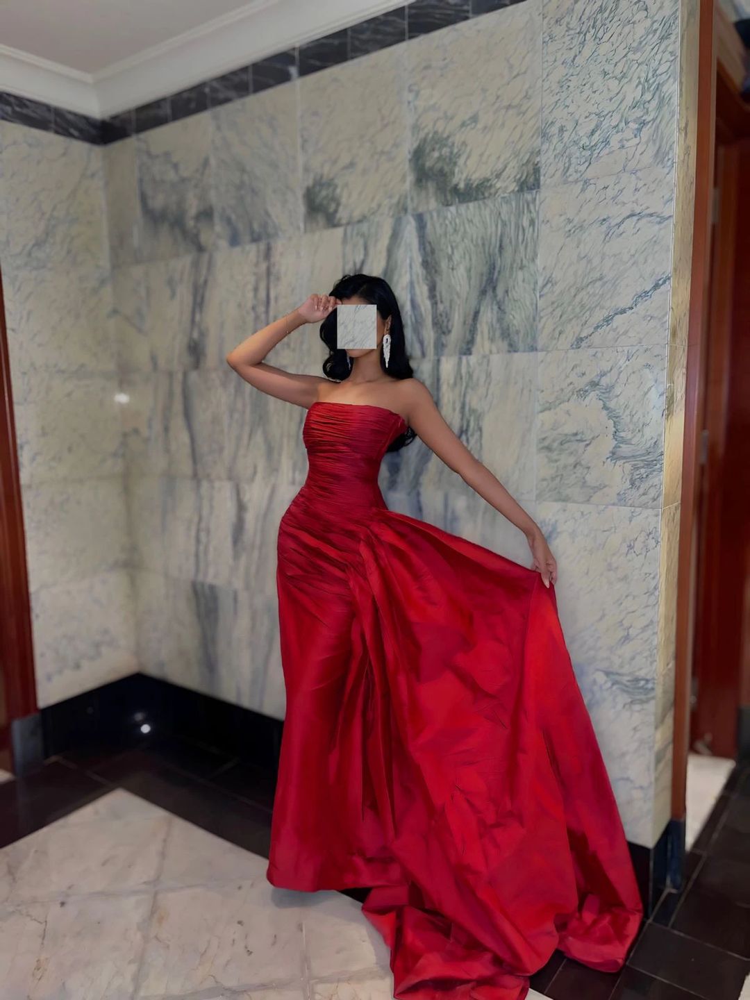 M128 maroon wedding dress - 1