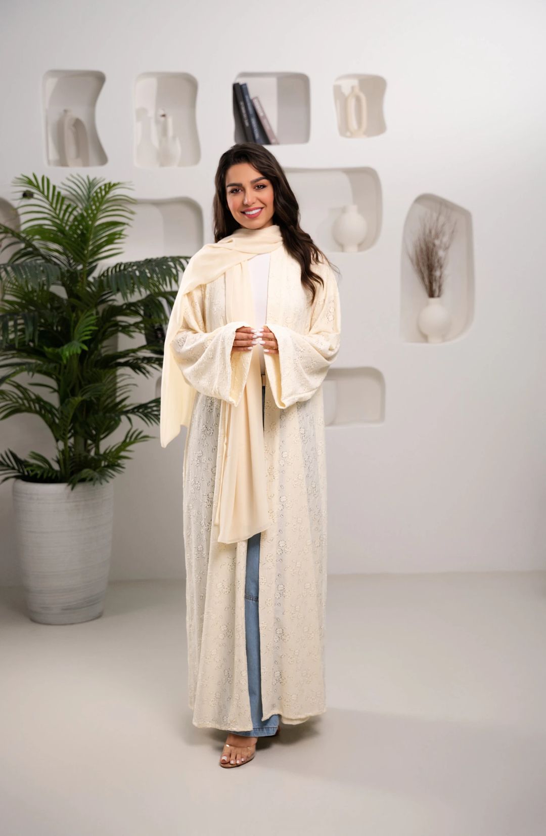 Bloom lace abaya - 1