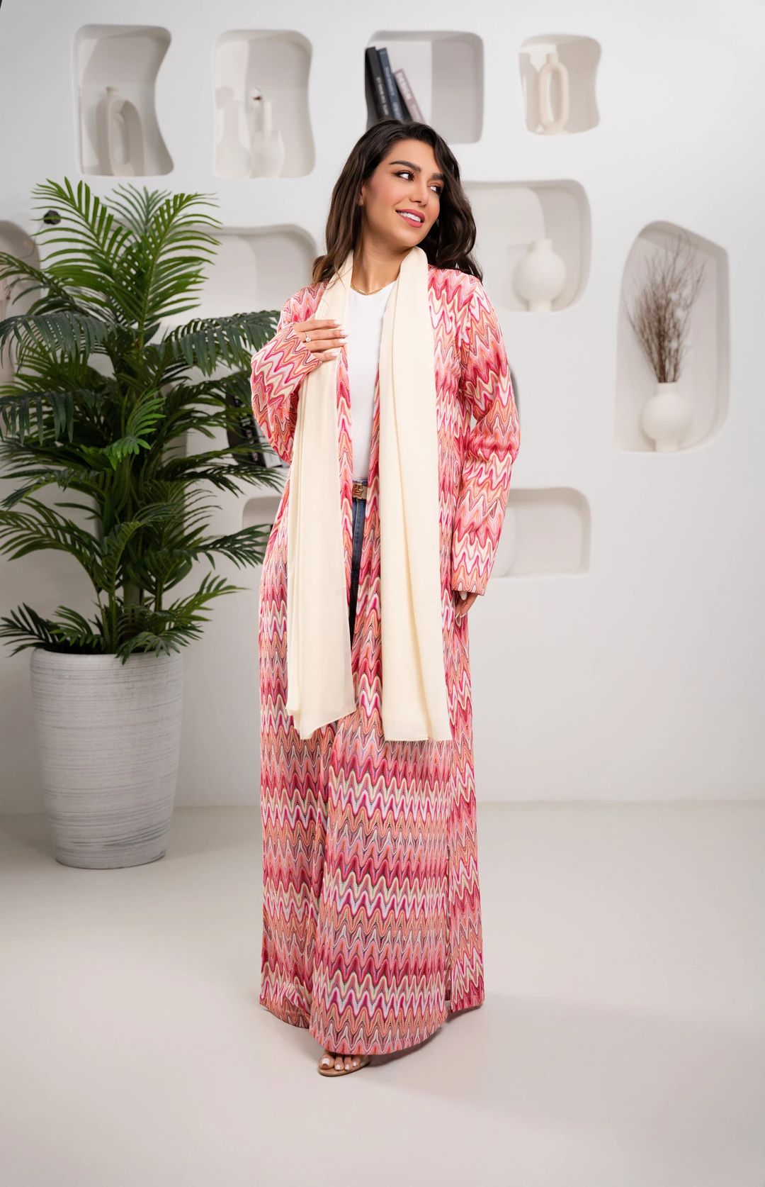 Sunset Chevron abaya - straight style - 2