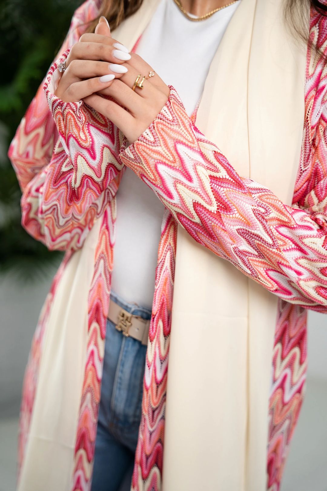 Sunset Chevron abaya - straight style - 4
