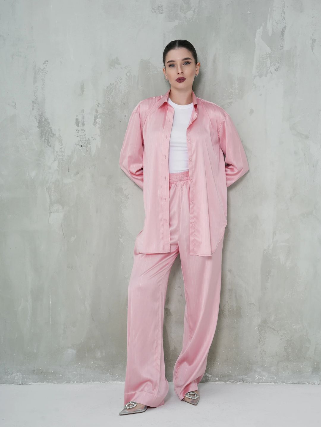 The Pink Satin Co-ord Set - 1