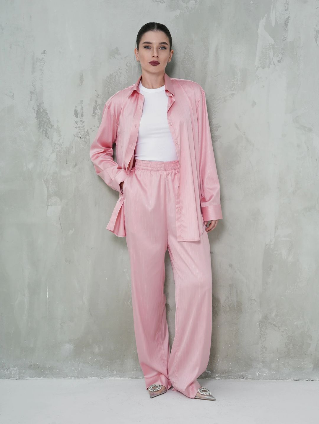 The Pink Satin Co-ord Set - 2