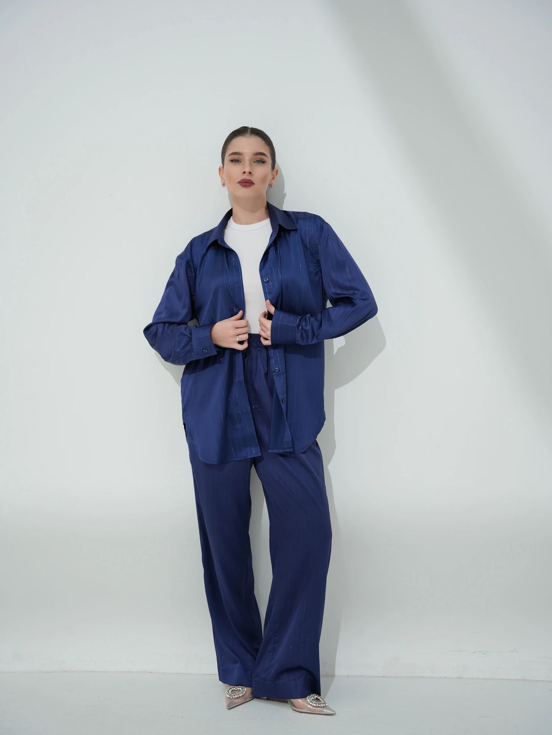 The Navy Satin Co-ord set - 1