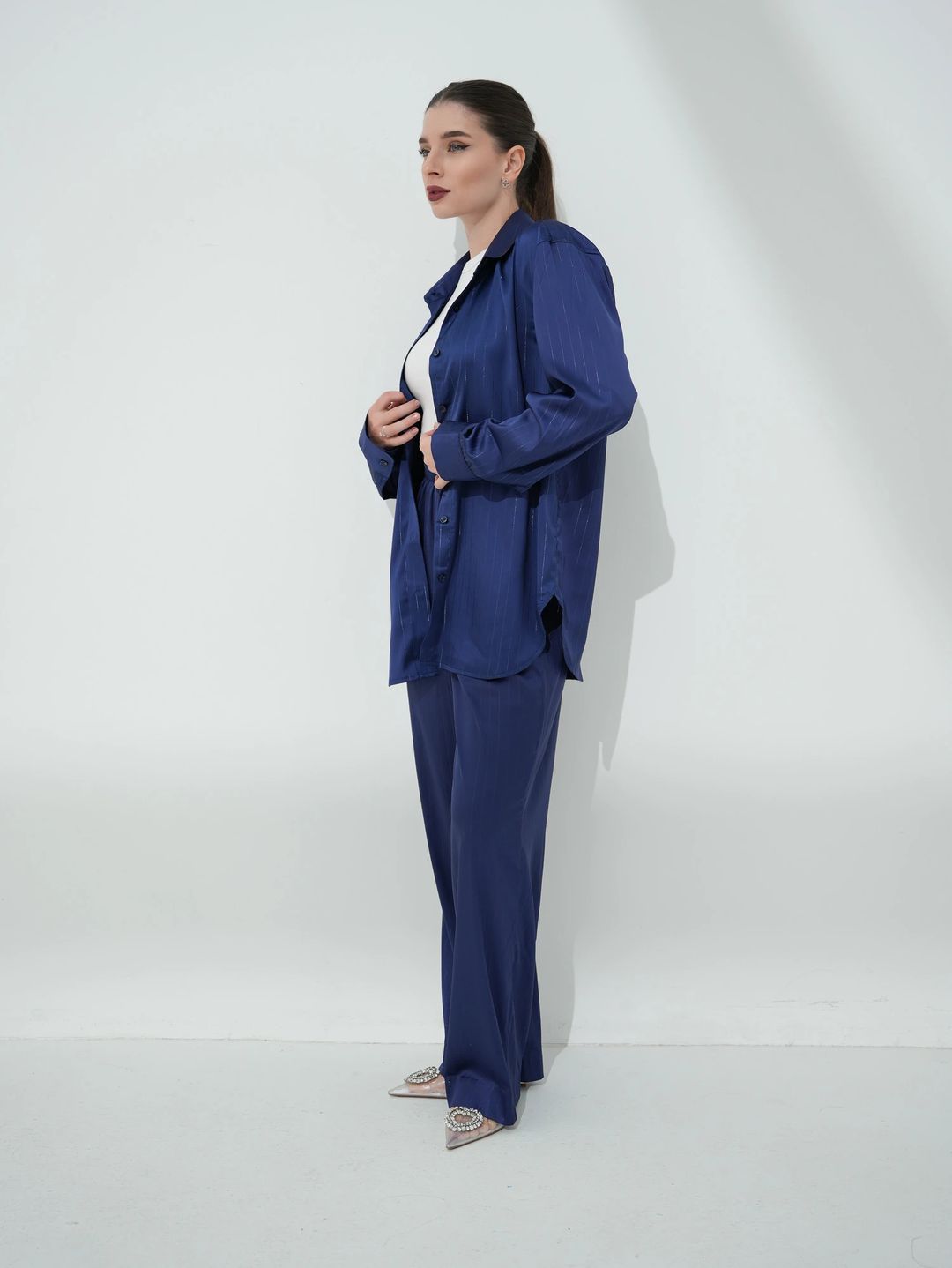 The Navy Satin Co-ord set - 2