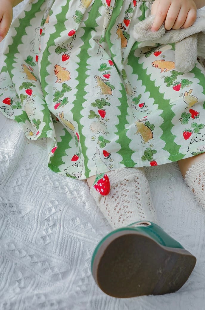 bunny garden dress ( green) - 5