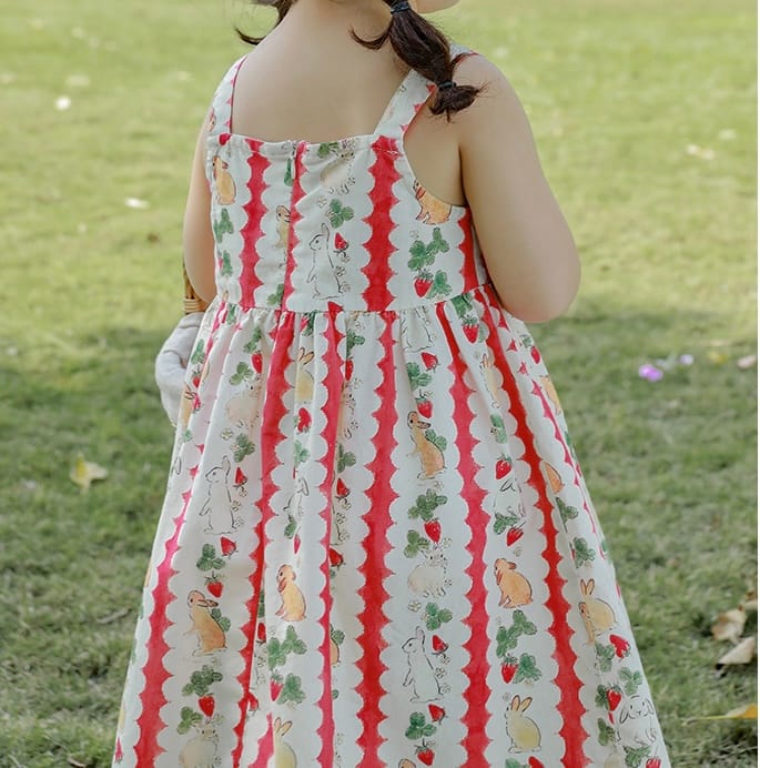 bunny garden dress (red) - 6