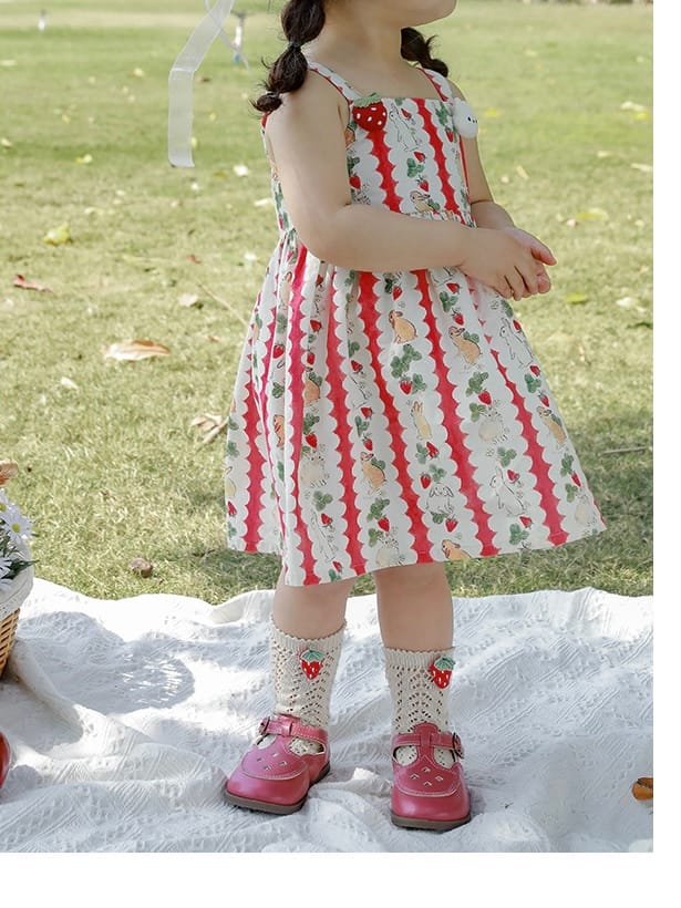 bunny garden dress (red) - 3