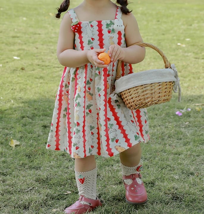 bunny garden dress (red) - 7