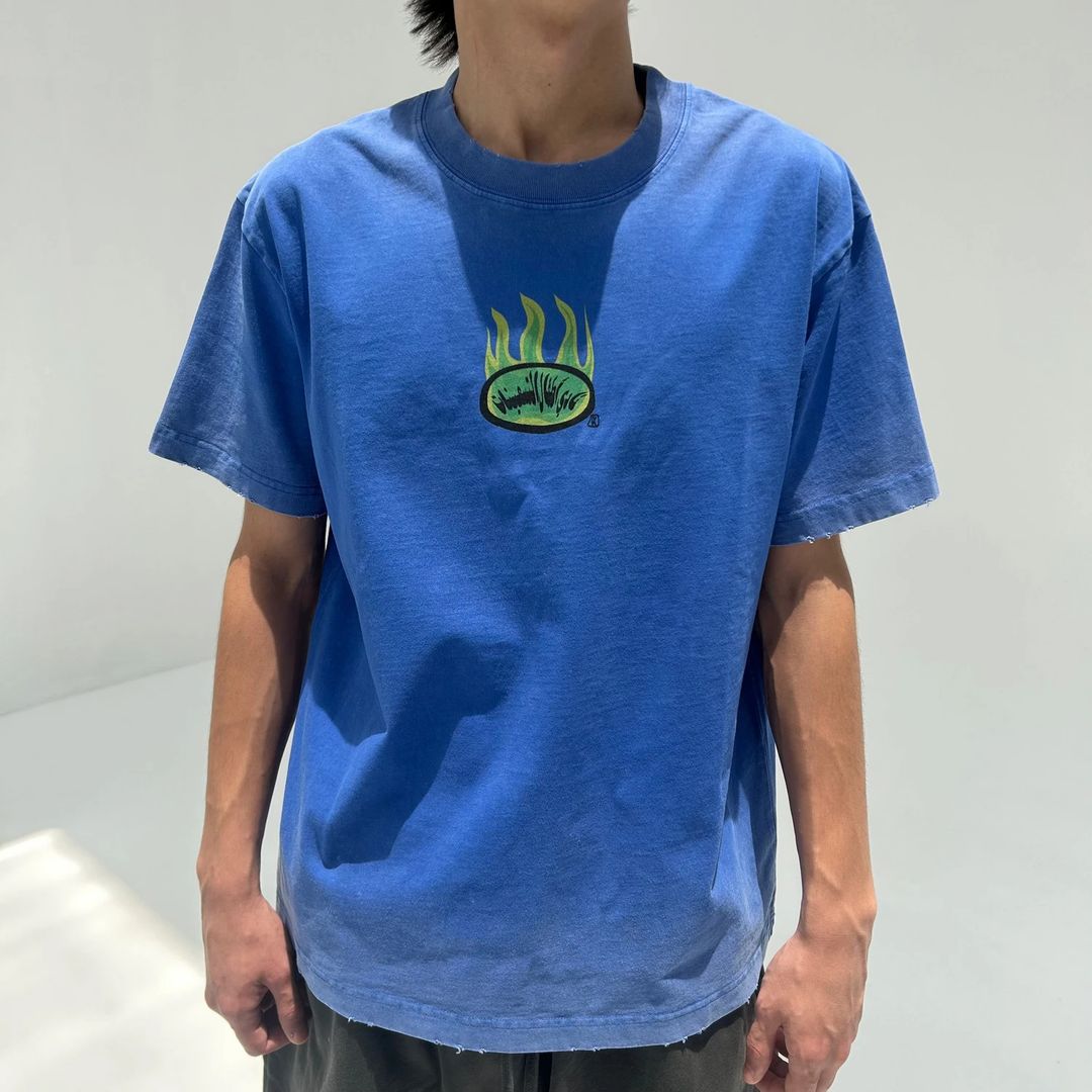 Blue Flame Acid-Washed-Distressed tee - 3