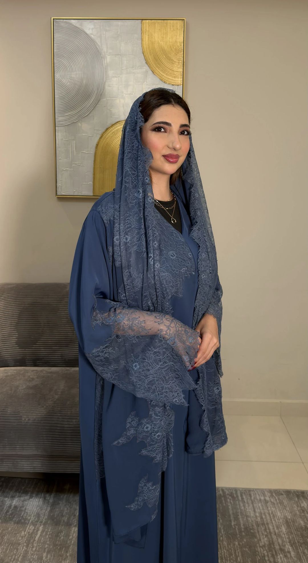 Aziza lace Abaya -Open - 5