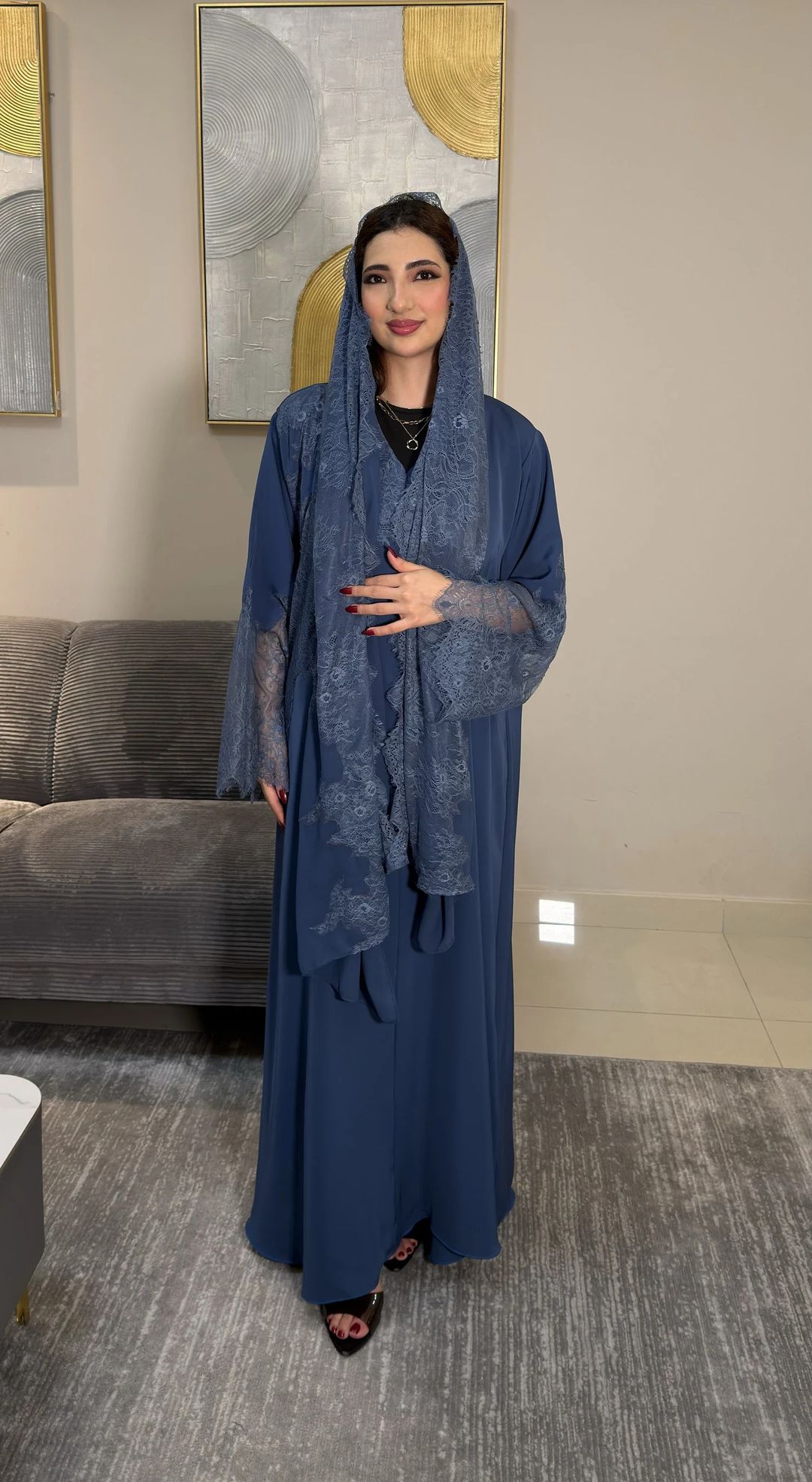 Aziza lace Abaya -Open - 6