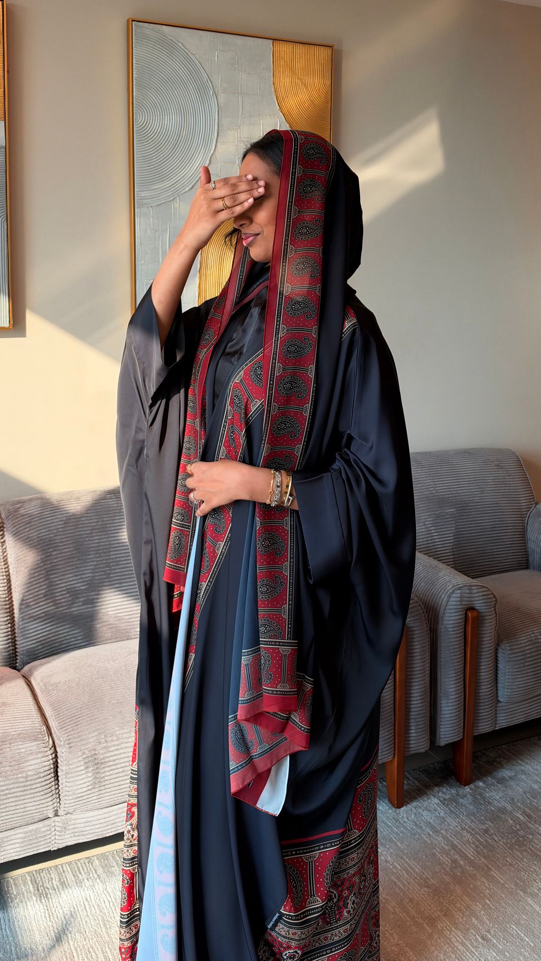 Culture  Printed Abaya black - 4