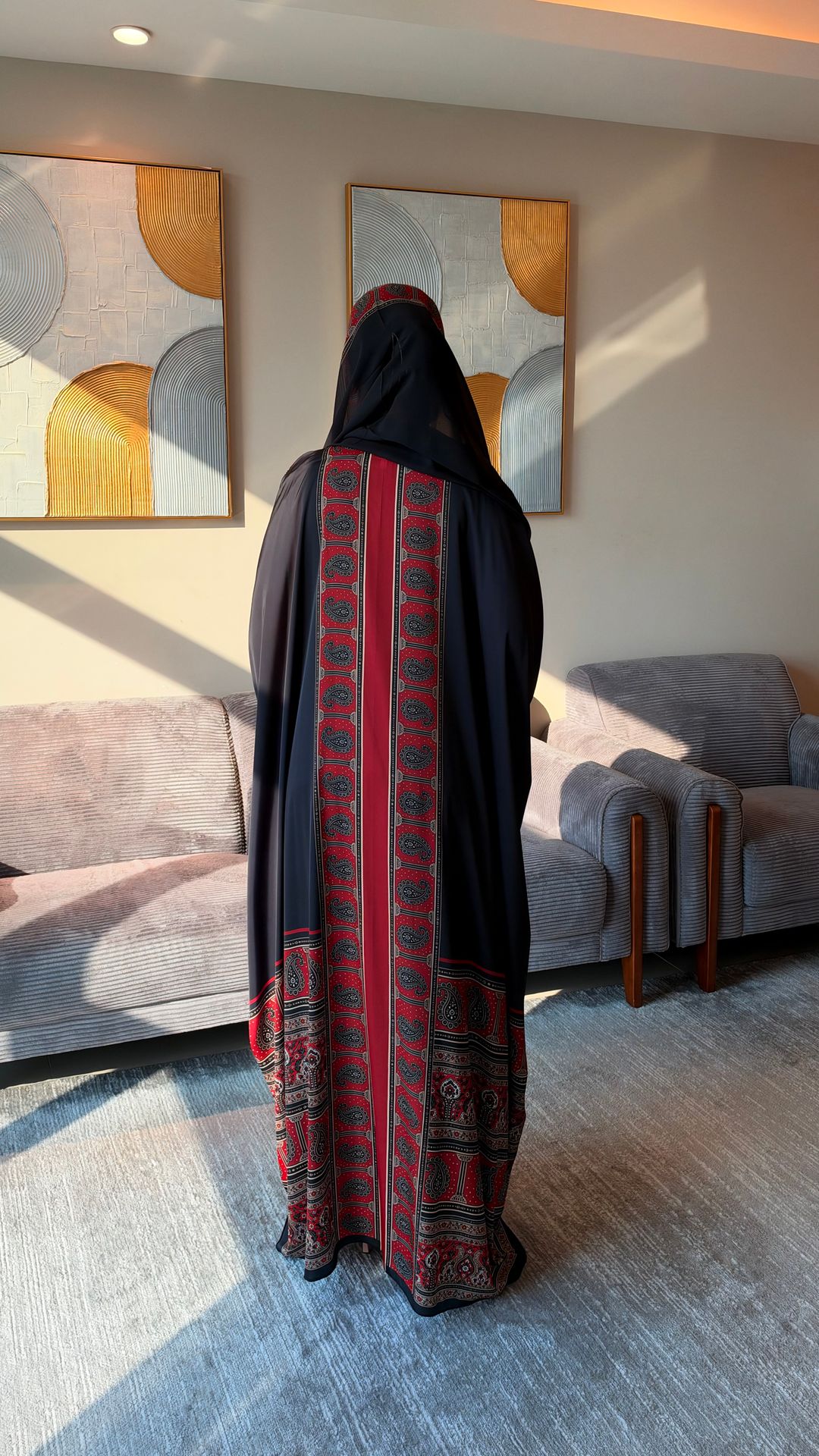 Culture  Printed Abaya black - 3