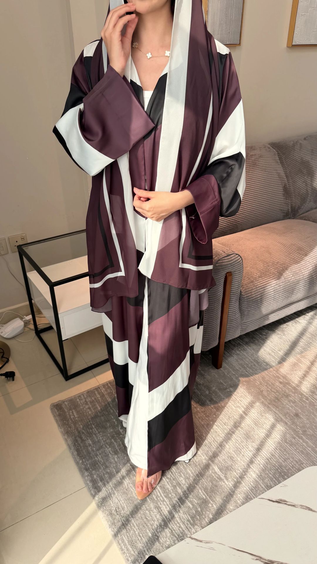 Saba Printed Abaya - 2