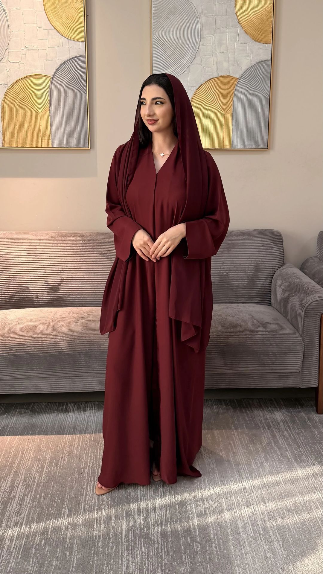 Aflah abaya maroon - 2