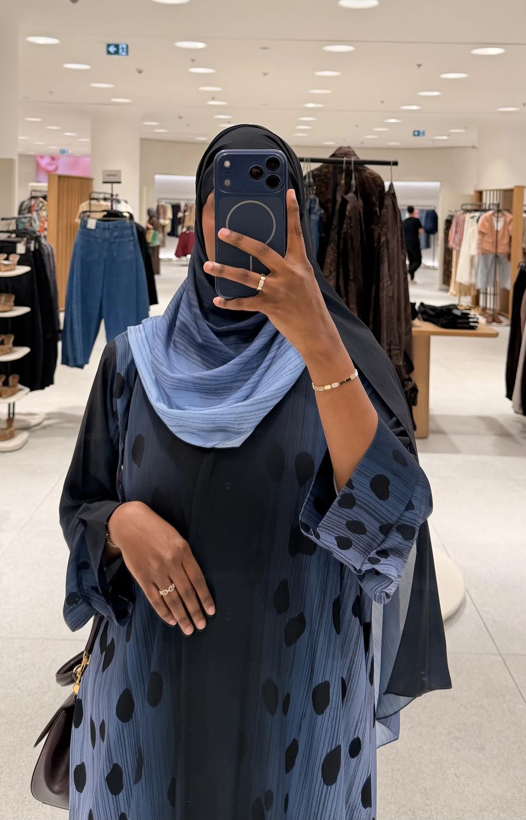 Tiger print Abaya blue - 1