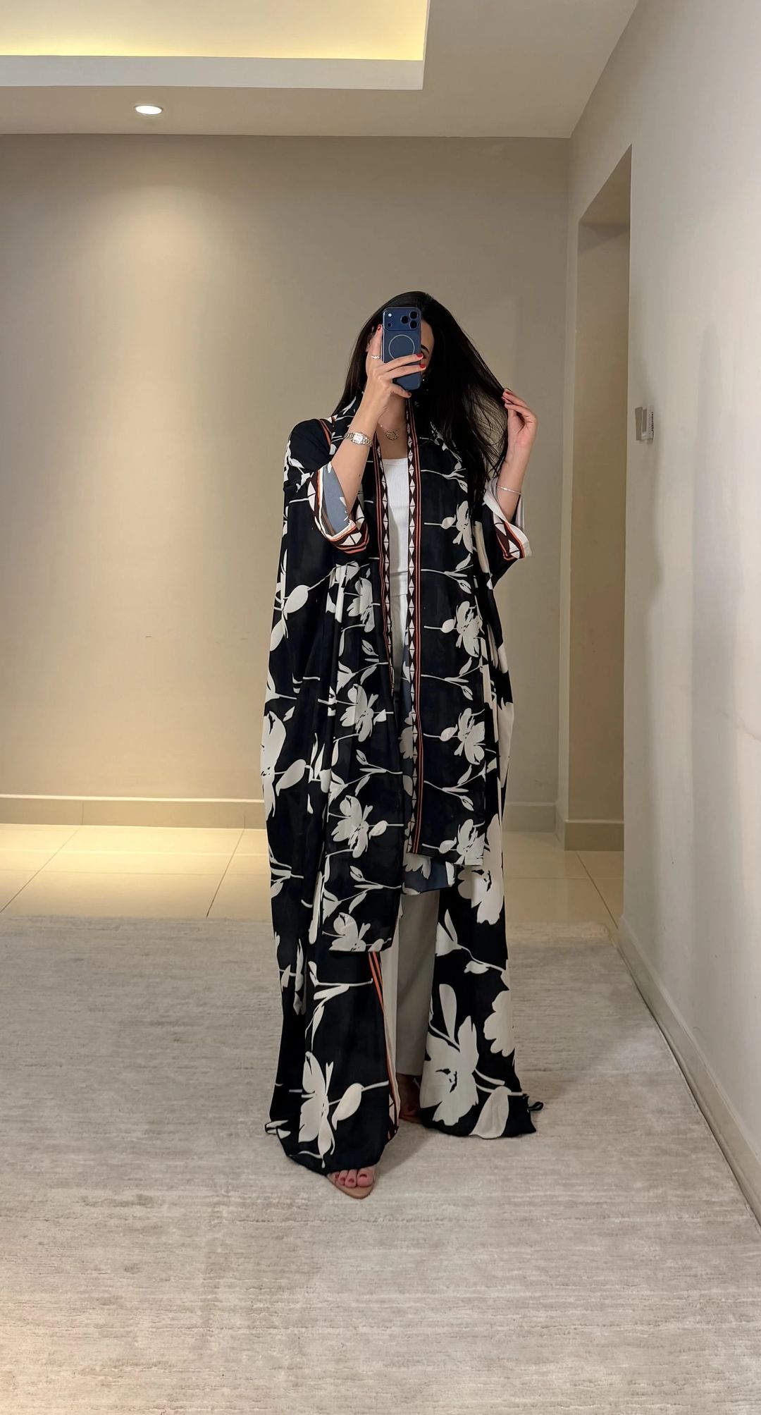 Isra Printed Abaya - 2