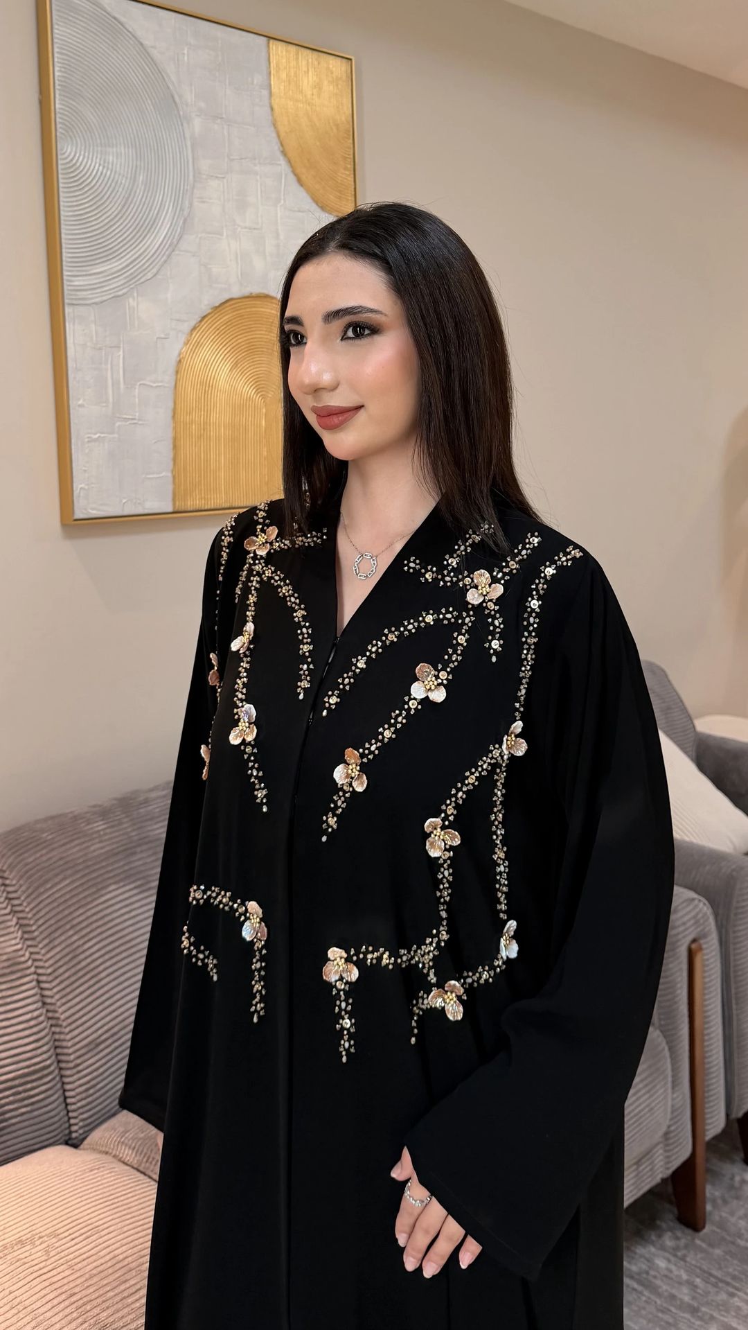 Ajmal Abaya gold - 2
