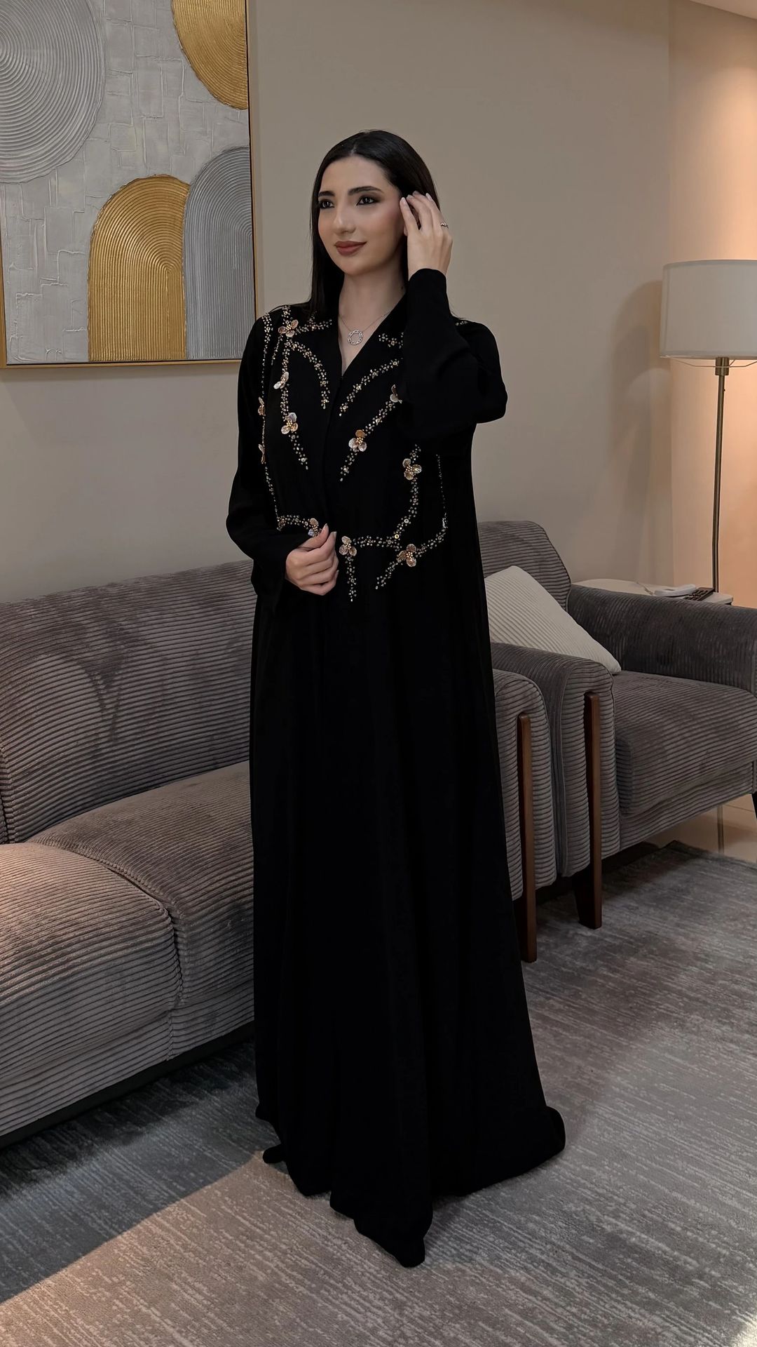Ajmal Abaya gold - 3