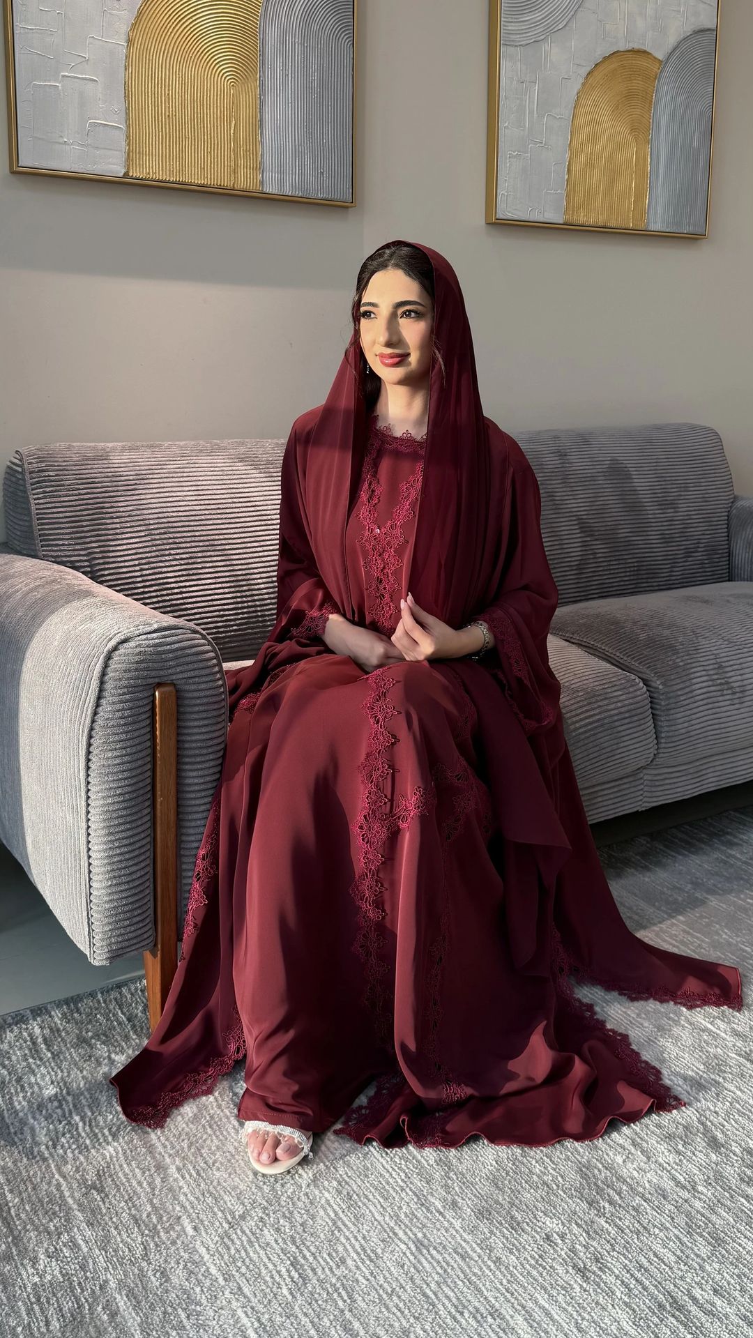 Dima Abaya Maroon - 2