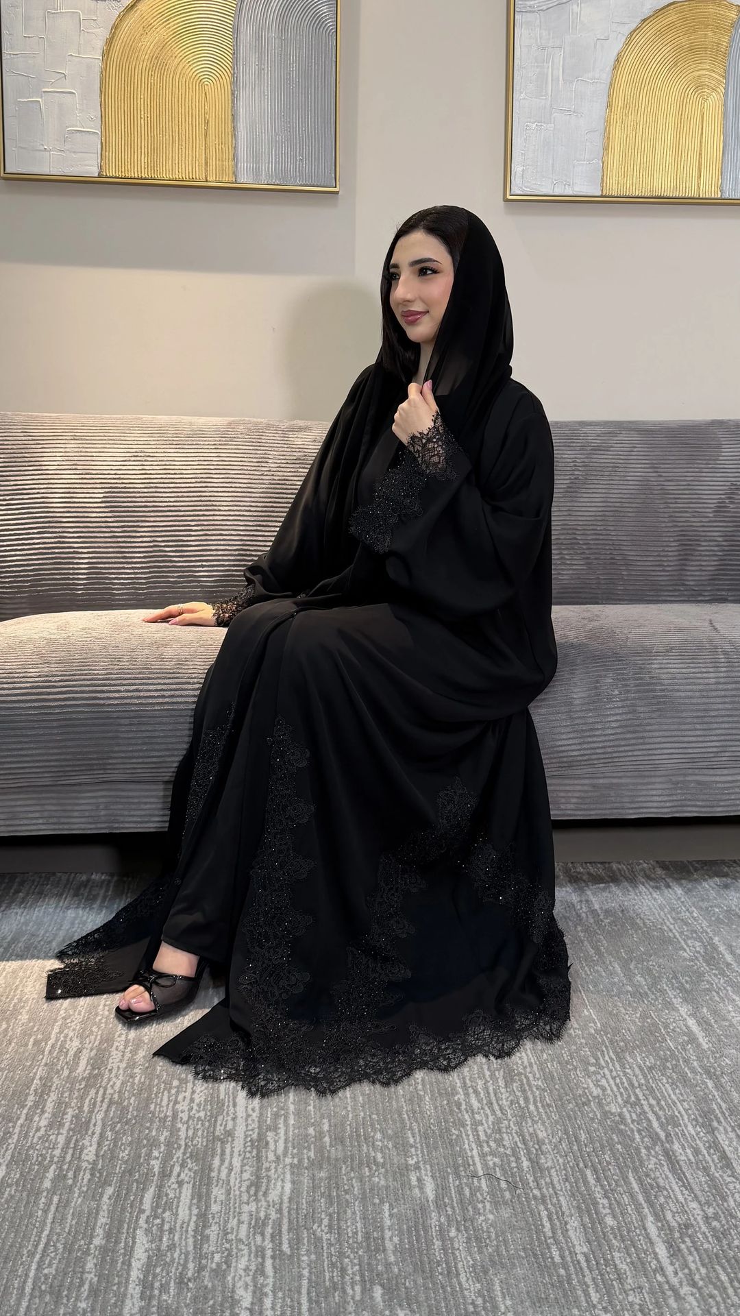Hamda abaya black - 2