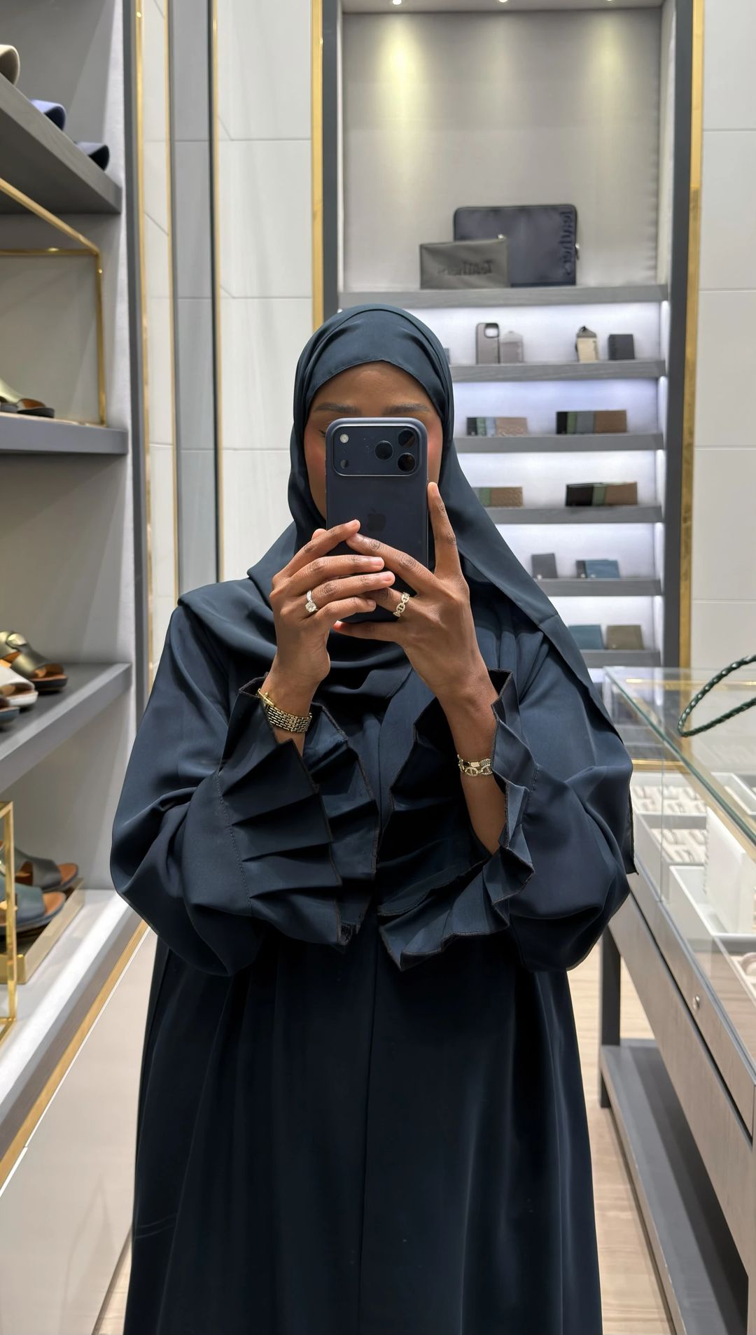 Baxsan abaya dark blue teal - 1