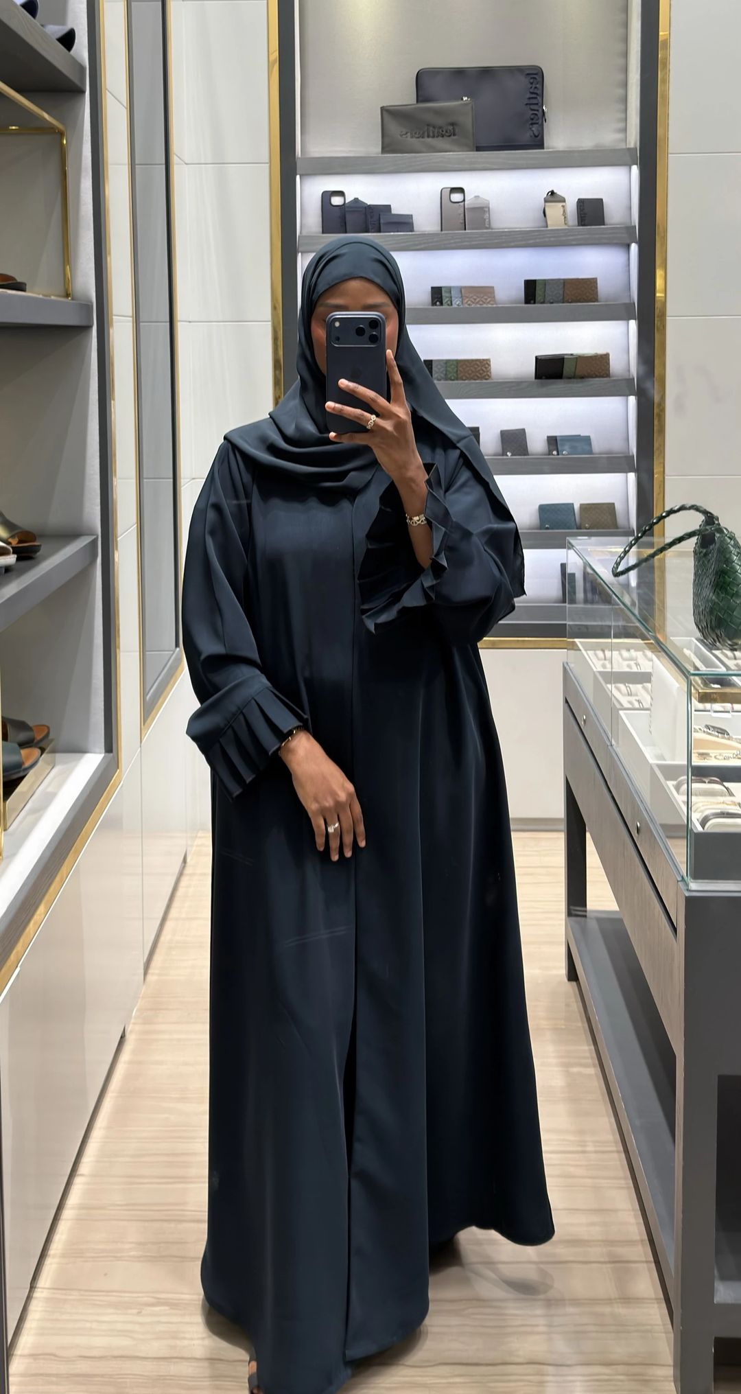 Baxsan abaya dark blue teal - 2