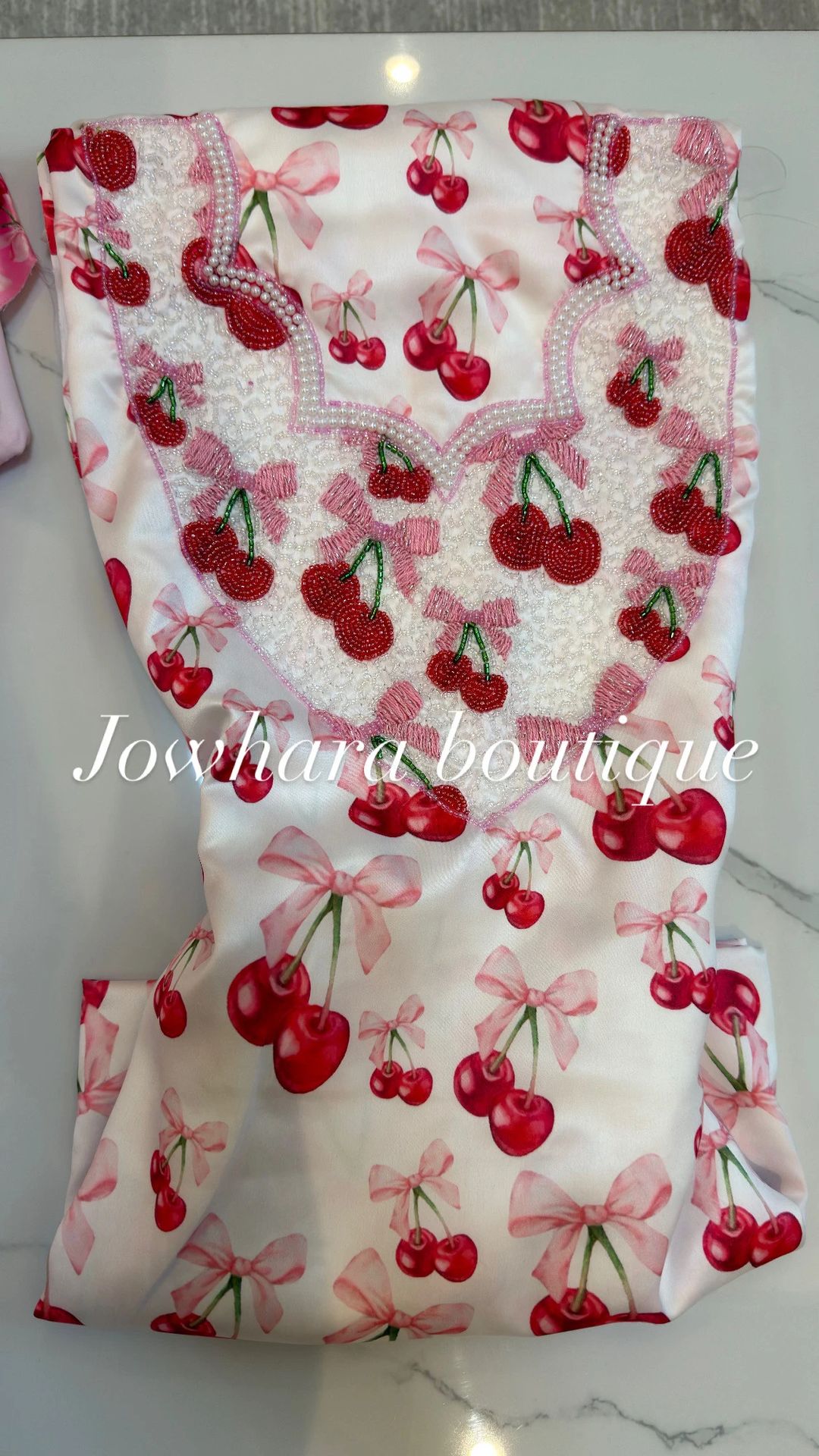 Mukhawar kids white with cherry - 1