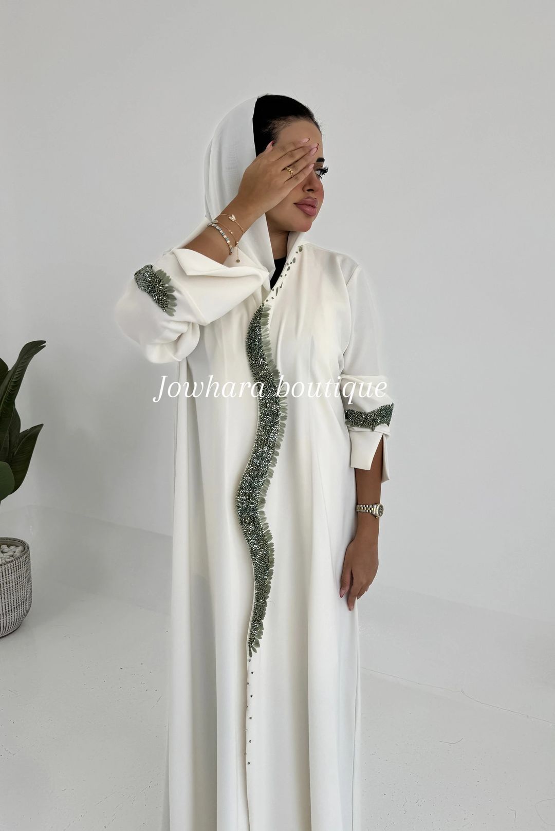 Nisa abaya off white - 1