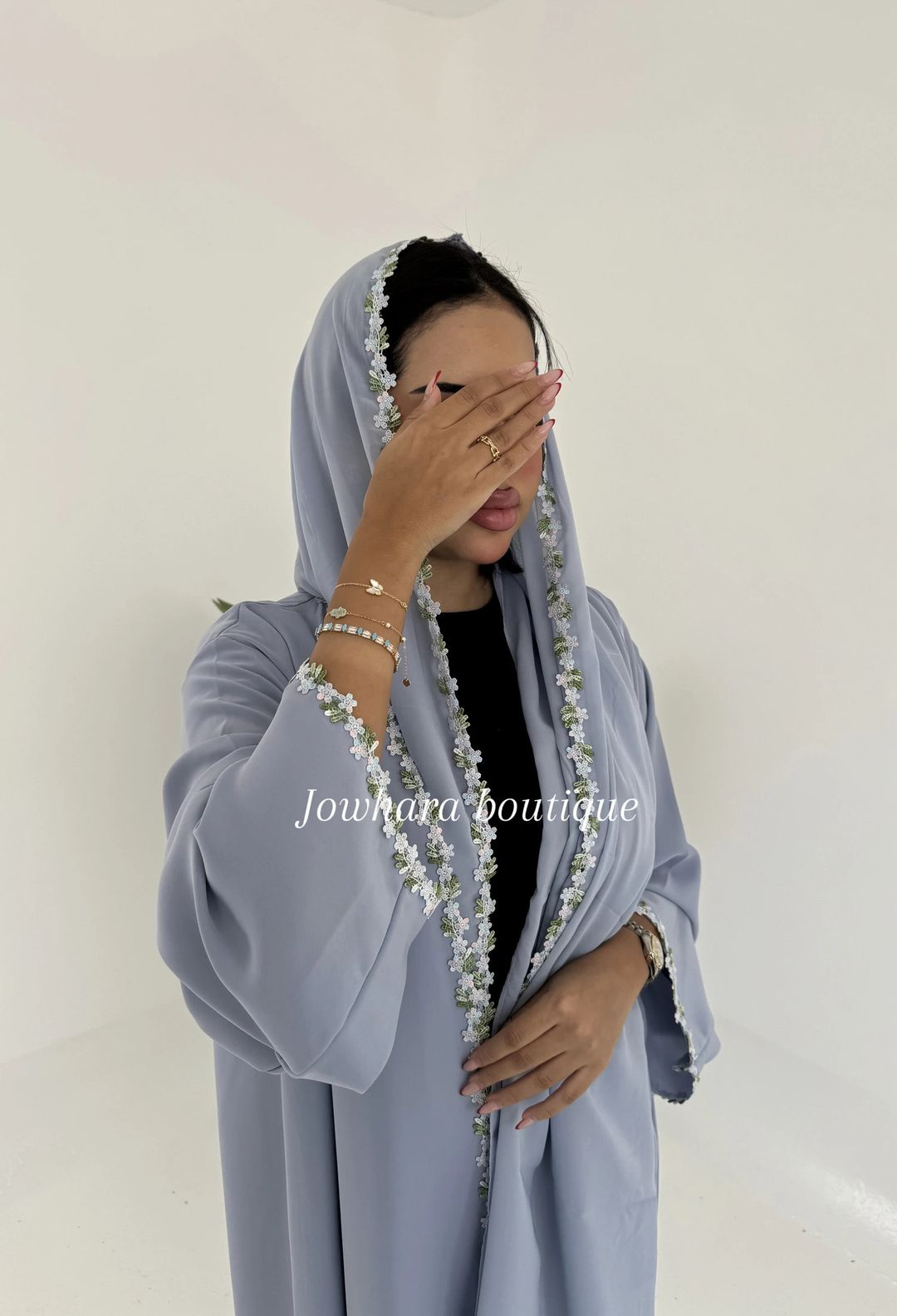Hiba sky blue abaya - 1