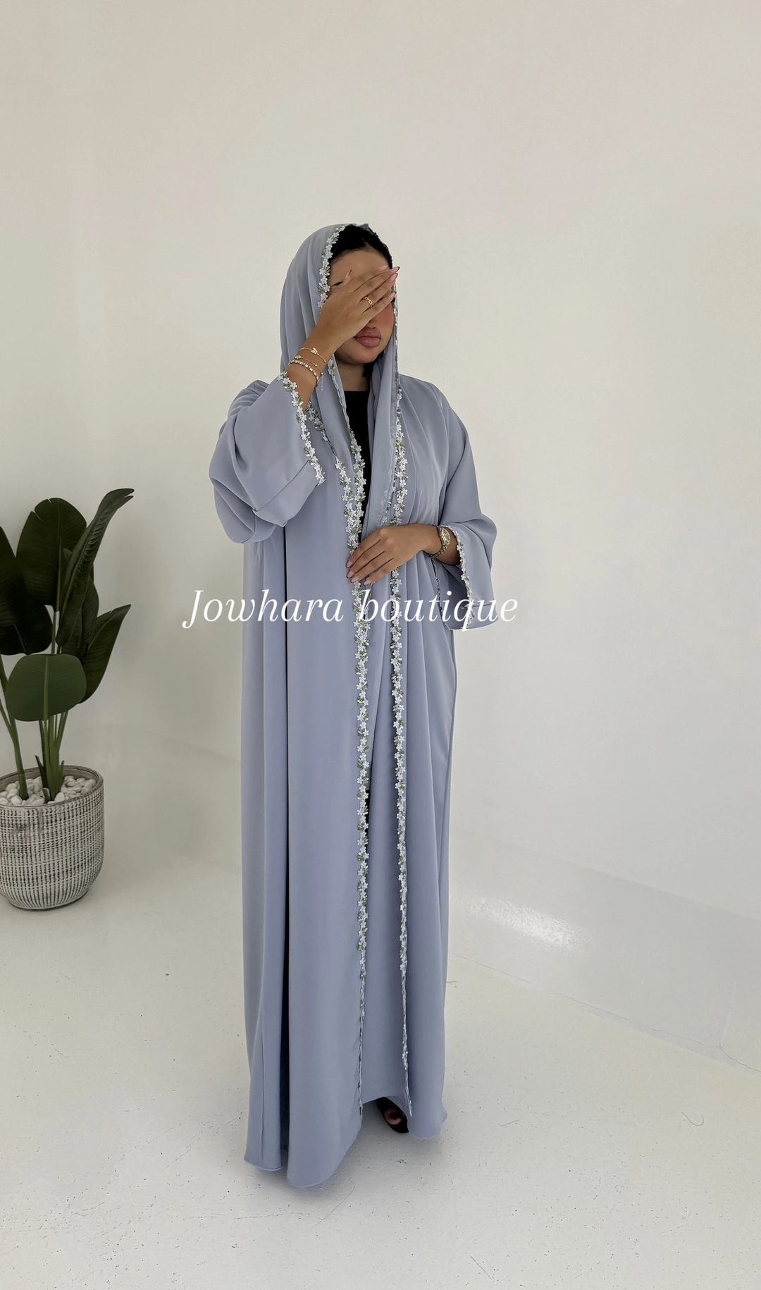 Hiba sky blue abaya - 2