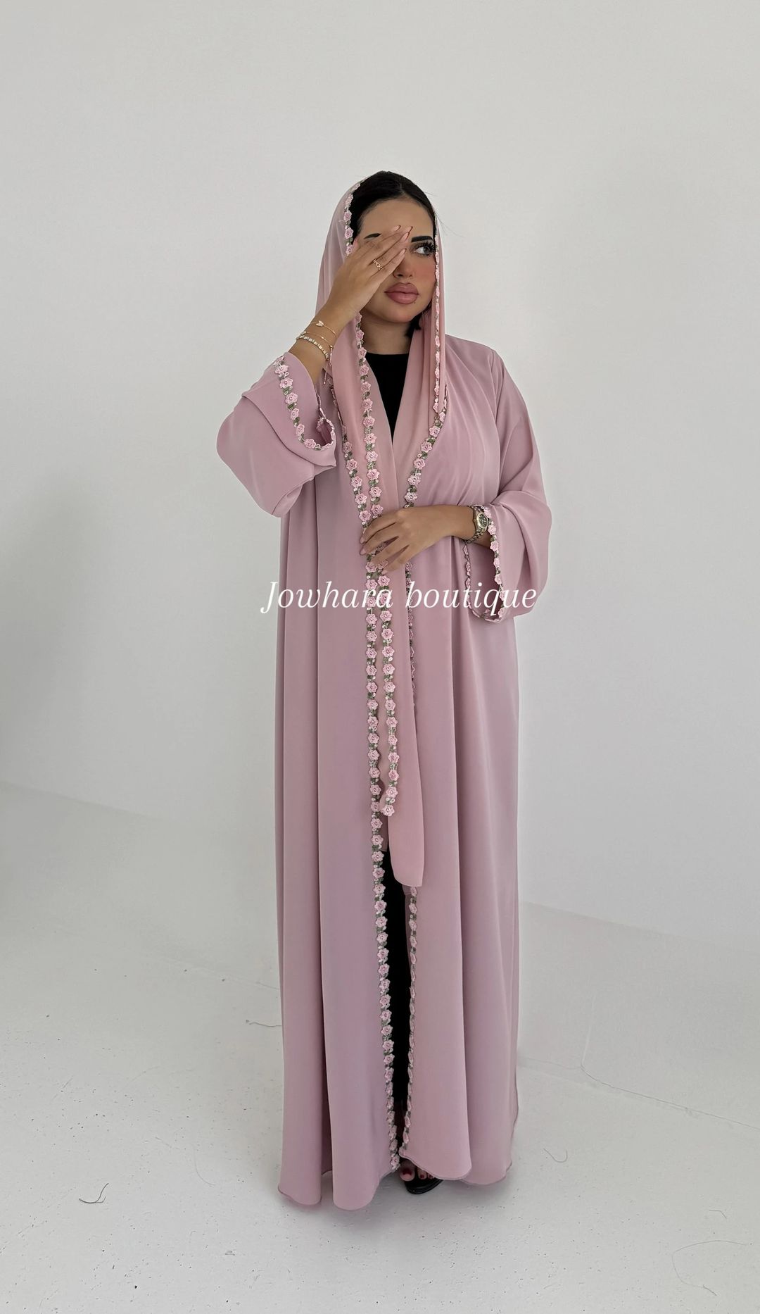 Zainab baby pink abaya - 2