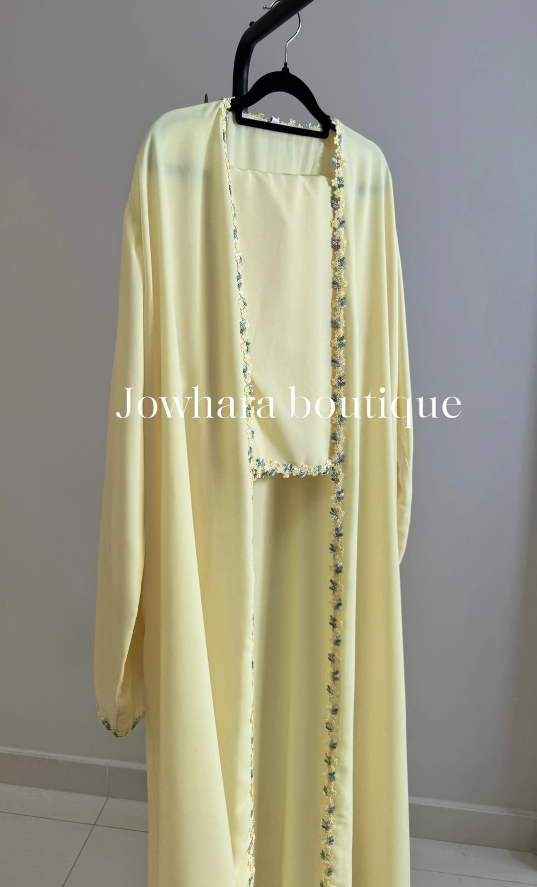 Hiba butter yellow abaya - 1