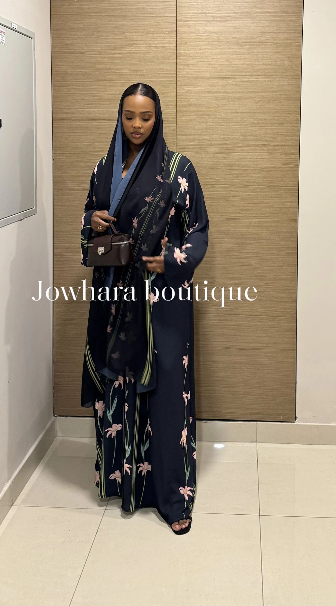 Aisha collection Printed Abaya 03 - 1