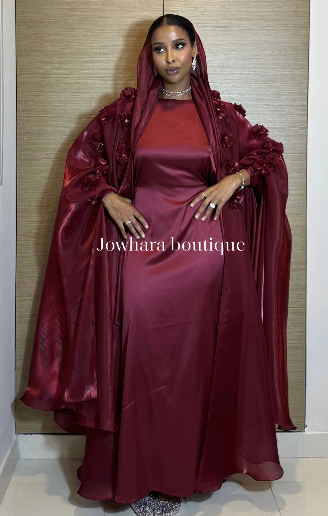 Ubax Abaya Burgundy - 4