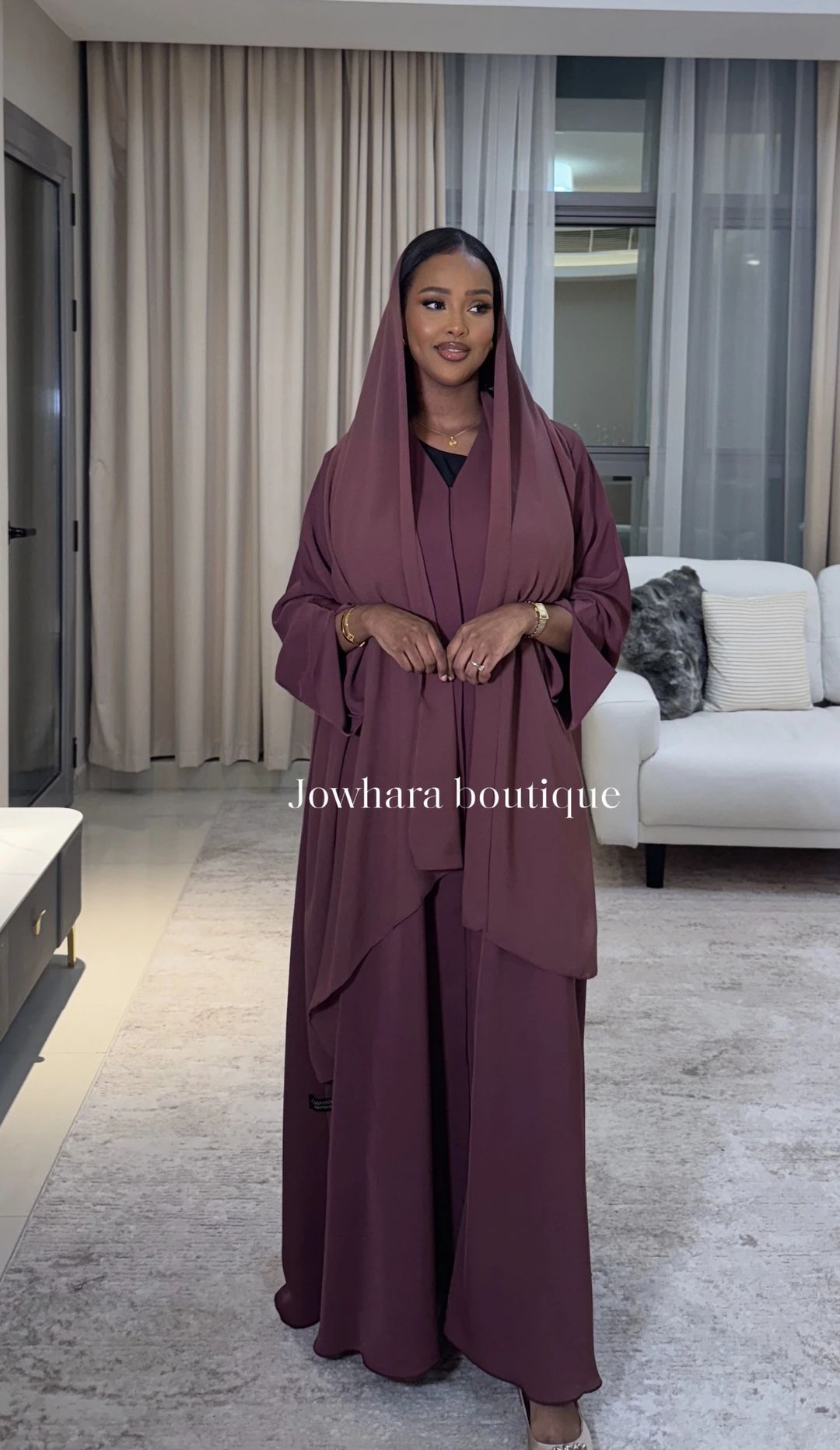 Najah Abaya Dark Pink - 2