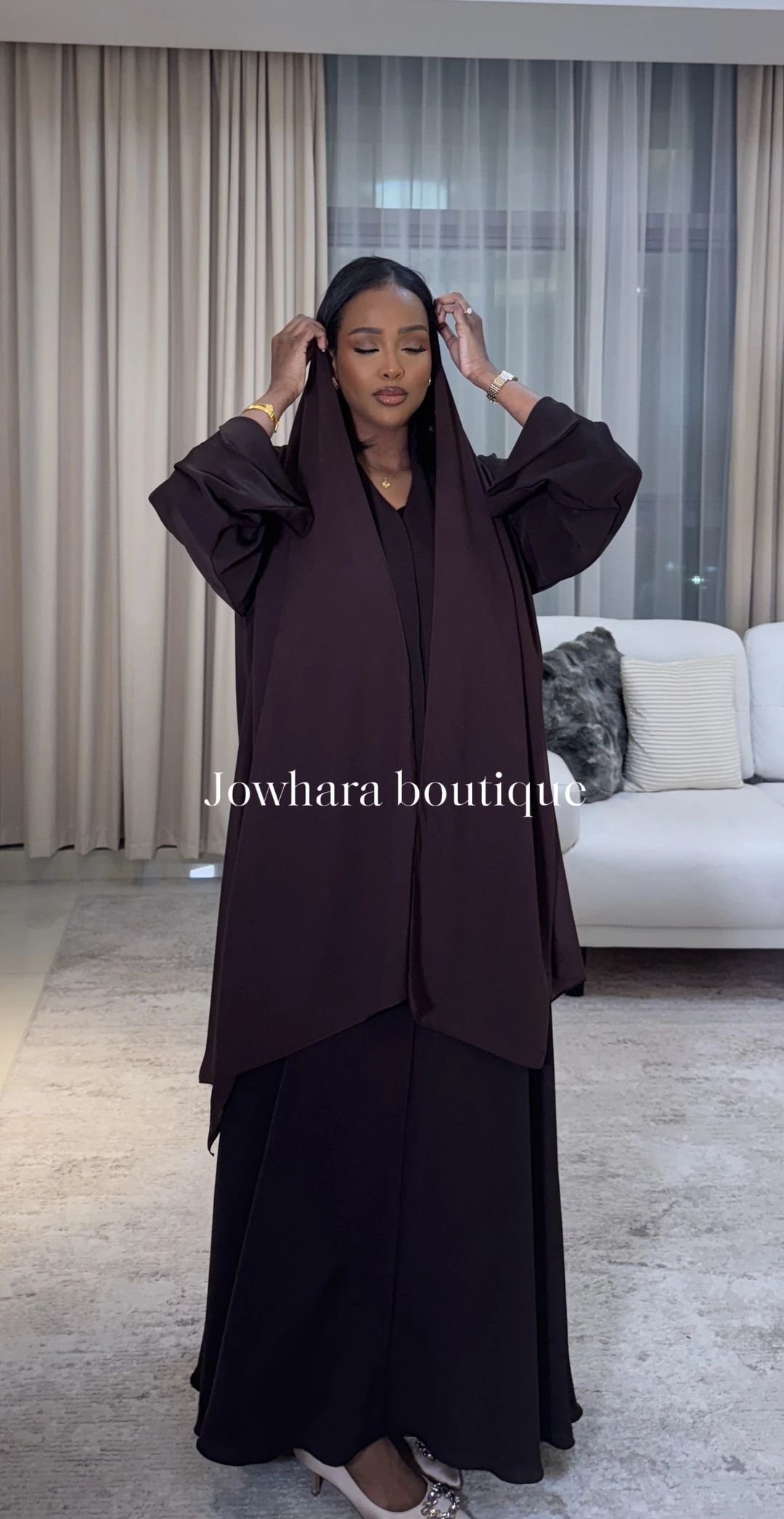 Najah Abaya Dark Cherry - 2