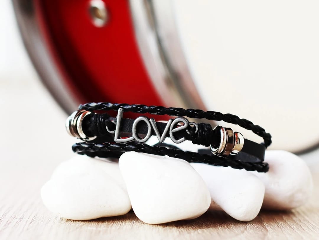 Love It, Do It, Stainless Steel _ 2Leather Hand Crafted Bracelet - 1