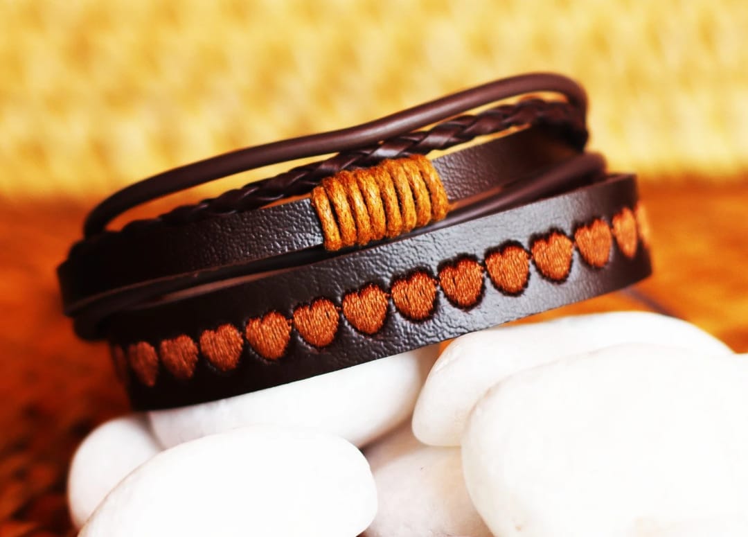 Love Soul Leather Bracelets Rope, Hand Crafted - 1
