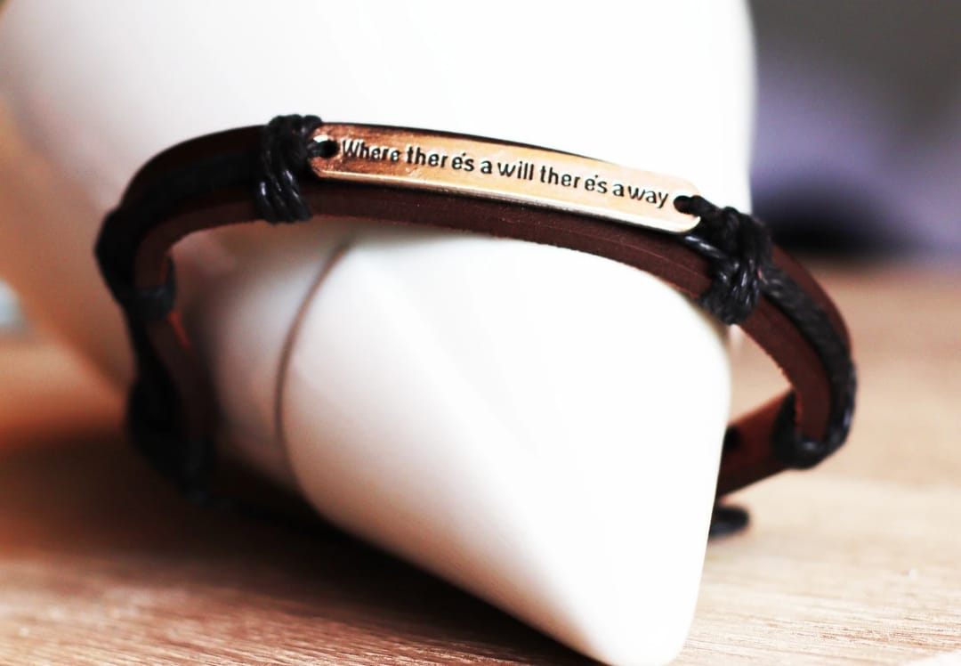 Positive Mind Stainless Steel _ Leather Hand Crafted Bracelet - 1
