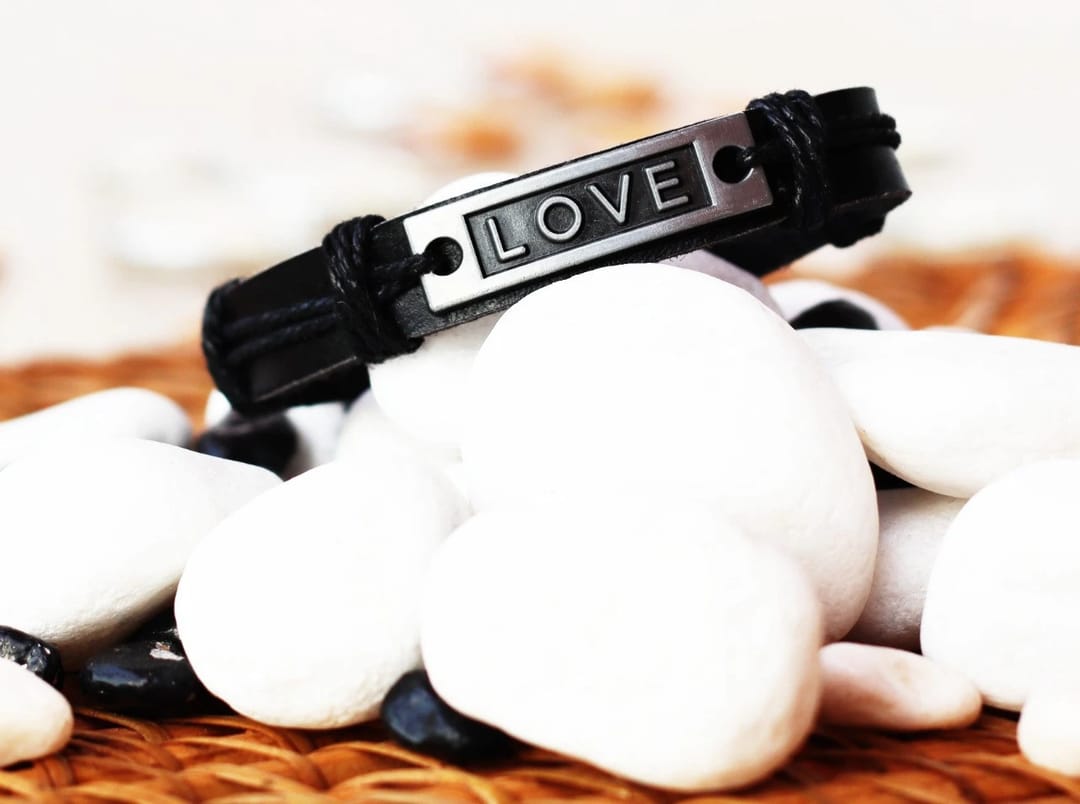 The Power Of the Love Stainless Steel _ Leather Hand Crafted Bracelet - 1
