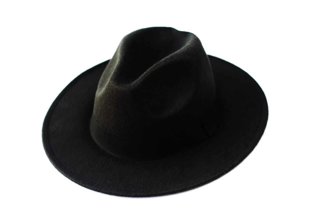 Black ST Fedora Hat Edition Woolen Brim ,Panama Caps - 1