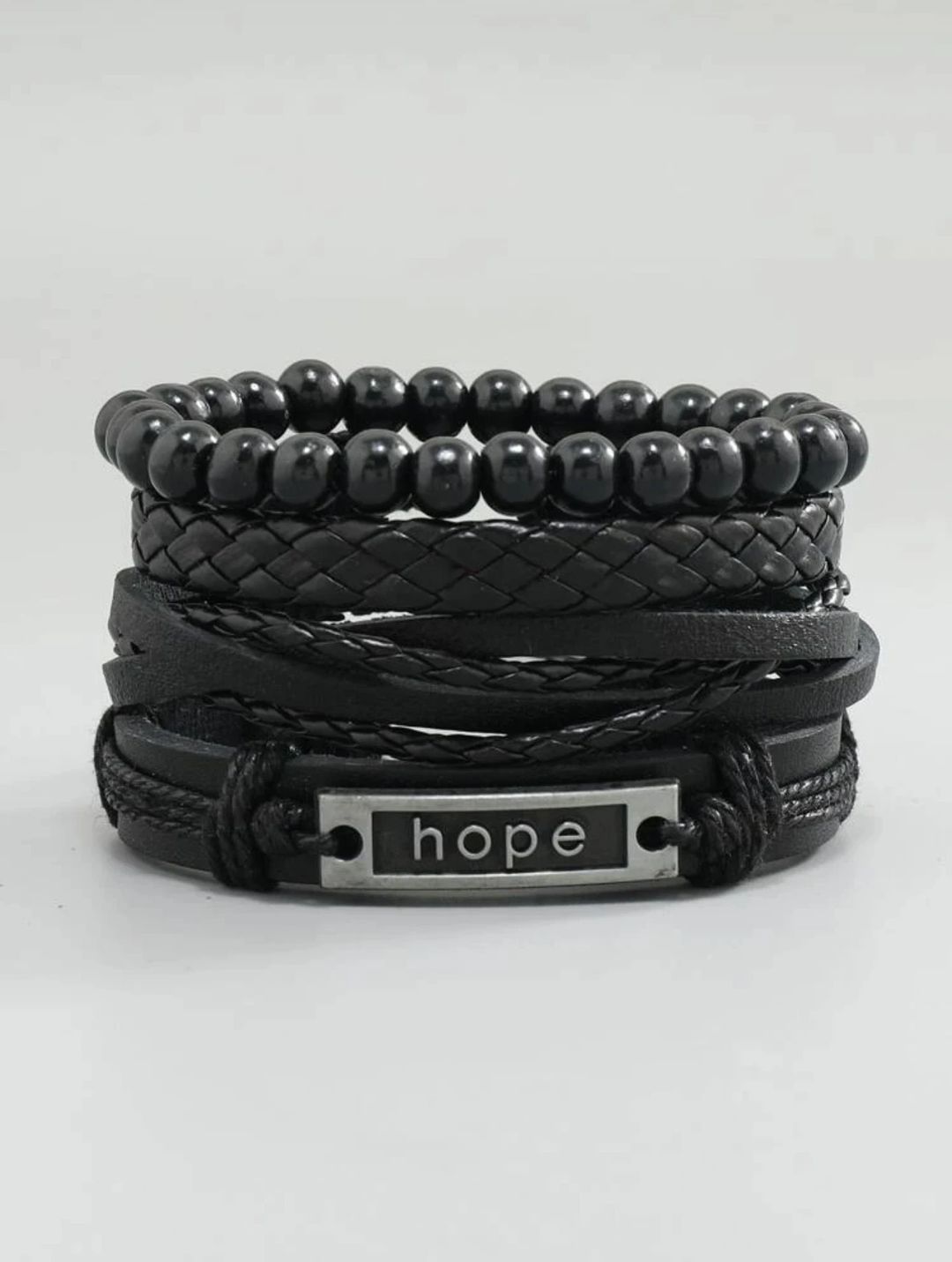 Vintage 4 Pieces Set Multi-layered Braided Bracelet - 2
