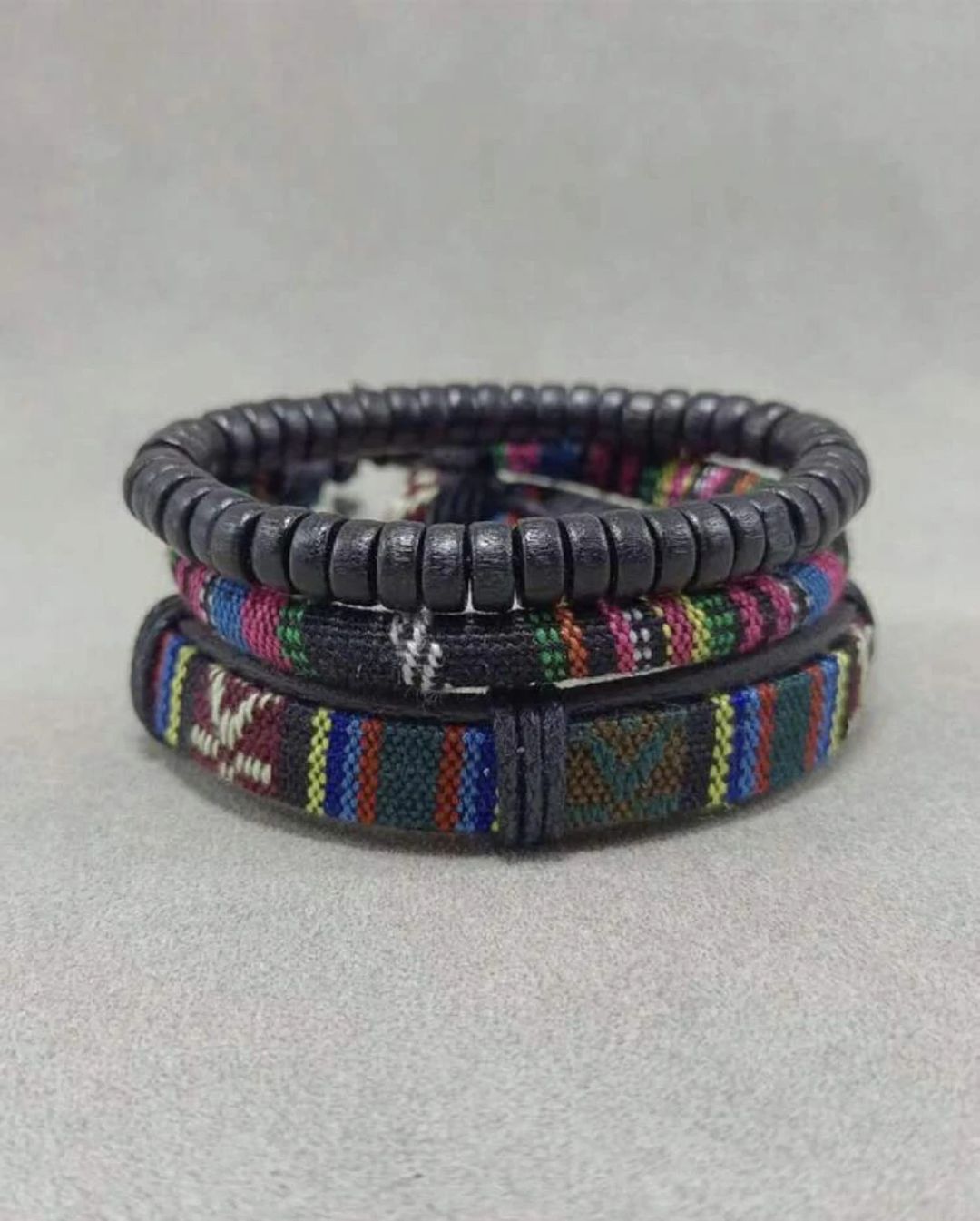 3 Pieces Set Men Color Block Bracelet - 1