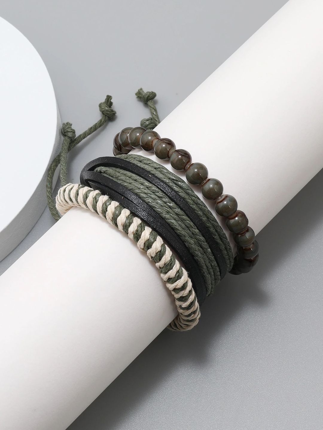 3 Pieces Men Minimalist Beaded Bracelet - 3