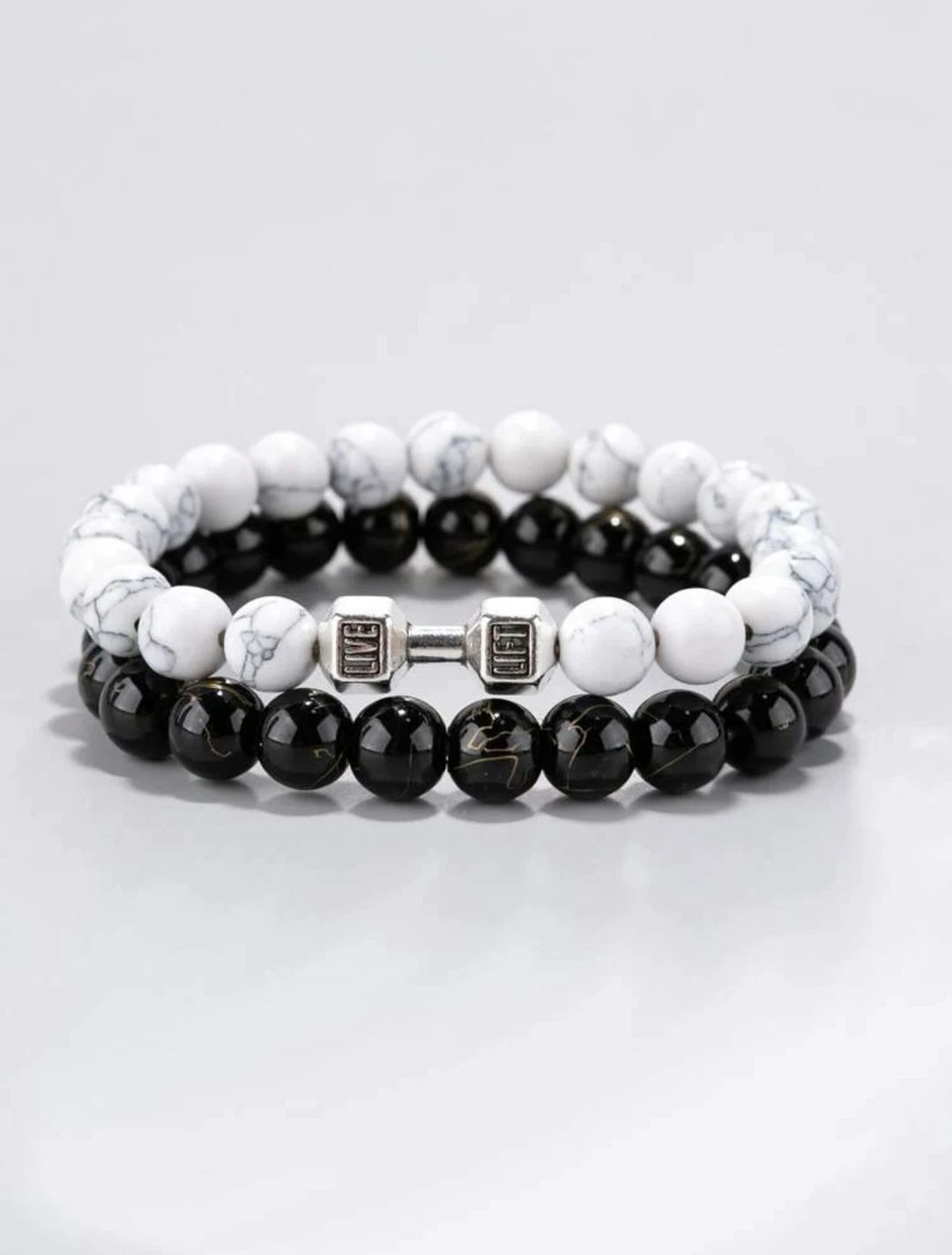 2 Pieces Men Beaded Bracelet - 2