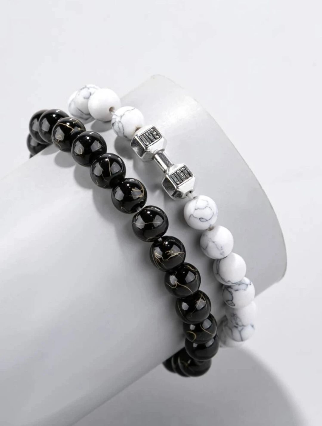 2 Pieces Men Beaded Bracelet - 3
